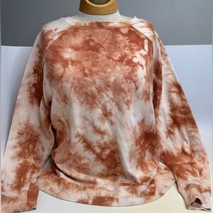 Ultra Flirt Rust and Cream Tie-Dye Crewneck Sweatshirt